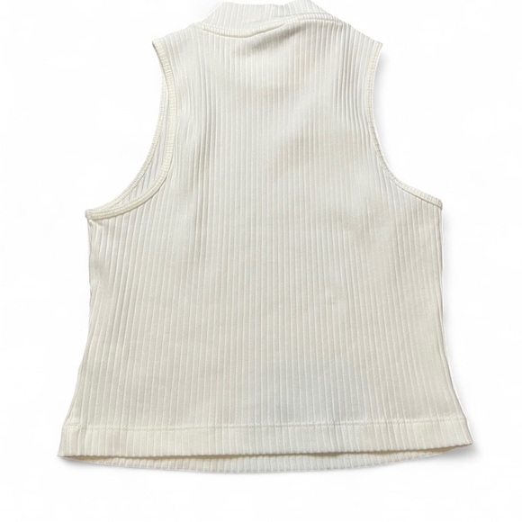 Old Navy Women's Ivory Ribbed mock neck Tank Top size XS petite - Picture 2 of 6